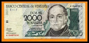 Venezuela VF Note 2000 Bolivares October 1998, Currency, Banknote, Paper Money - Picture 1 of 2