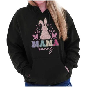 Cute Spring Easter Mama Bunny Butterflies Womens Hooded Sweatshirts Hoodies - Picture 1 of 6