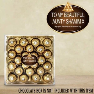 Personalised Chocolate Colour Oval Sticker Label Wrapper for Ferrero Rocher - Picture 1 of 4