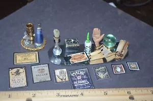 Dollhouse Halloween Witch Fortune Teller Lot 1:12 Handmade items Crystal Ball D - Picture 1 of 9