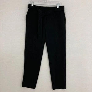 New Ann Taylor Black Scuba Knit Stretch Belted Slim Leg Pants size 4 Office - Picture 1 of 10