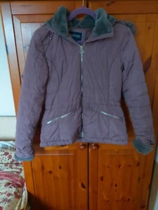 ladies regatta jacket size 10 Lightly Padded Removable Hood Dusky Pink Vgc - Picture 1 of 8