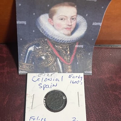 Colonial Spain Felipe III (1568-1621) 2 Maravedis. 15mm. Shown C382/E125 - Image 1 of 4