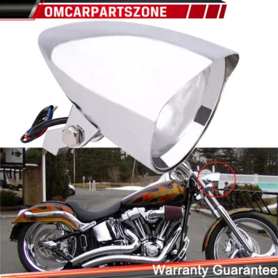 4.5" Chrome Bullet Headlight For Harley Sportster Dyna FXR FXST Chopper Bobber - Image 1 of 4