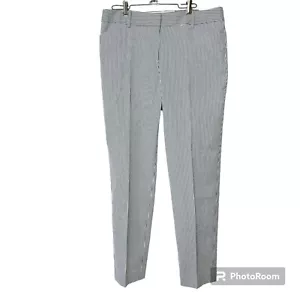 Talbots Hampshire pantaloni alla caviglia 10 gambe dritte a righe leggermente sotto la vita - Foto 1 di 13