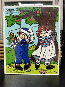 Playskool Raggedy Ann und Andy ein Geschenk für jemanden besonderen Holzpuzzle 1987 - Bild 1 von 2