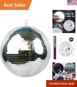 Silver 12" Disco Ball - Captivating Decoration for Weddings & Celebrations - Picture 1 of 8
