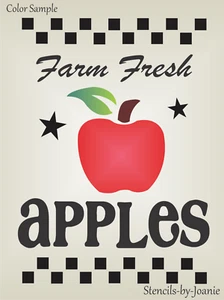 Plantilla Joanie granja mercado de manzanas frescas cheque frontera país letreros hágalo usted mismo - Imagen 1 de 10