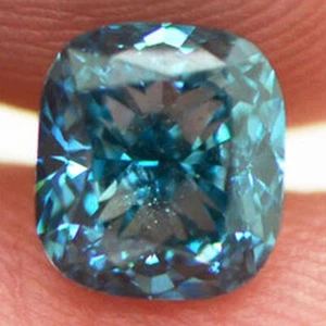 Loose Cushion Cut Diamond Fancy Blue Color Real Natural Enhanced One Carat VVS2 - Picture 1 of 7