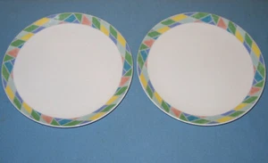 LOT of (2) Christopher Stuart Color Collage YO112 Fine China Lunch Salad Plates - Picture 1 of 3