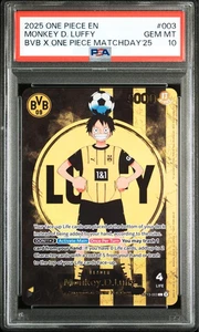 PSA 10 Monkey D Luffy UNA PIEZA Matchday Promo ST13-003 BVB Borussia Dortmund - Imagen 1 de 4
