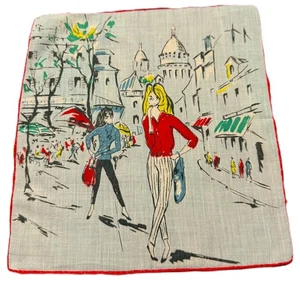 Vintage MCM Pariser Taschentuch junge Damen in Montmartre - Bild 1 von 5