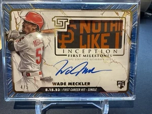 2024 Topps Inception - Wade Meckler RC - Prime pietre miliari Auto Relic Blu /5 - Foto 1 di 2