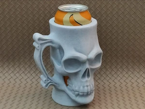 Skull Can Holder Koozie (with Riser) | 3D Printed | Fits 0.5L and 12oz Cans - Picture 1 of 8