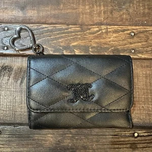 JUICY COUTURE Cartera Triple Negro Llavero Cremallera Tirador Nuevo sin Etiquetas - Imagen 1 de 8