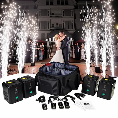 2pc Mini 350W Cold Fireworks stage effect remote Cold Spark Machine for party DJ - Image 1 of 4