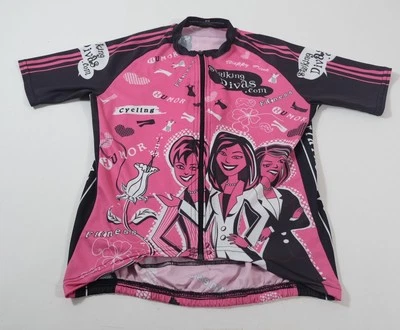 Camiseta de ciclismo feminina Striking Divas tamanho M rosa zíper completo - Imagem 1 de 4