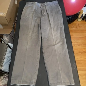 New'Haggar Men's e-CLo Life Khaki Plain Front  Pants HC10353 Gray sterling 36x29 - Picture 1 of 3