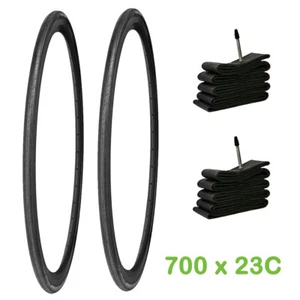 Road/Racing Bike Tyres & Tubes 700x23C (Pair) 23-622 - Slick Road Tread - Picture 1 of 1
