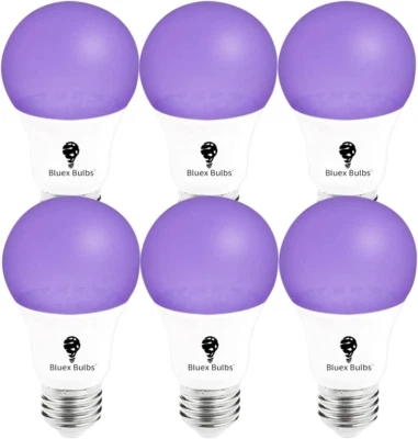 6 Pack LED Black Light Bulb, 9W A19 E26 Blacklight Bulb Level 385-400Nm, Body Pa - Image 1 of 4