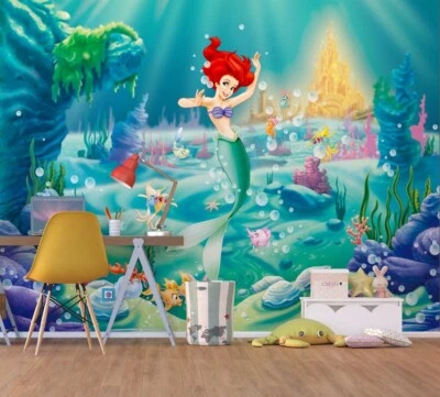 Disney Mermaid wallpaper 360x270cm non-woven wall mural + adhesive Ariel - Image 1 of 4