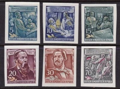 GERMANY DDR #259-264 MNH IMP. 135th ANNIV. BIRTH OF FRIEDRICH ENGELS - Image 1 of 2