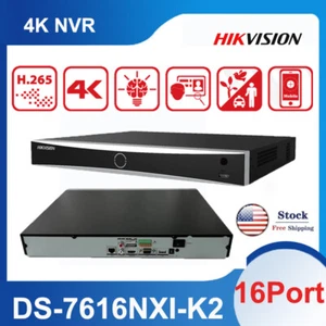NUEVA Grabadora de Video en Red Hikvision 16CH NVR 12MP 4K AI DS-7616NXI-K2 SIN POE EE. UU. - Imagen 1 de 6