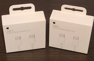 2 Pack - Genuine Apple 60W USB-C Charge Cable, 1m, Woven Braided Cord - 2 Pack - Zdjęcie 1 z 2