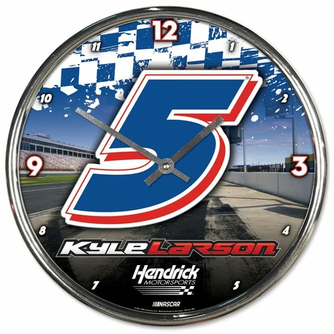 Kyle Larson 2021 Wincraft BIG #5 12" Chrome Round Clock FREE SHIP! Cover