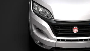 ANTERIORE FIAT LOGO STEMMA ROSSO 120MM DOBLO' SCUDO TALENTO DUCATO FIORINO - Foto 1 di 1