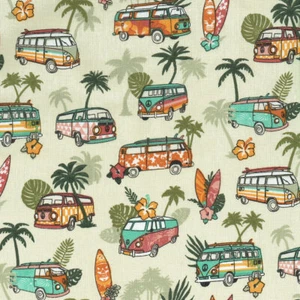 Textiles français SURF fabric 100% Cotton 160cm wide (Khaki) - Picture 1 of 3