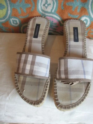 Burberry Nova Check Espadrille Wedge Slide Sandals – ⚡ US 7 1/2/EU 38 - Изображение 1 из 4
