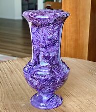 Large 6" Charoite  Vase from Yakutia, Russia Stand Up Display Over 620 Grams