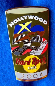 HOLLYWOOD PINT GLASS SERIES #53 MOVIE MAKING STARS FILM LIGHT Hard Rock Cafe PIN - Picture 1 of 1