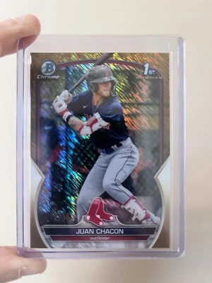 2023 Bowman Chrome 1st Juan Chacon Gold Shimmer Refractor #/50  - Image 1 of 2