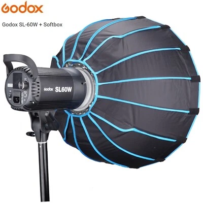 Godox SL60W 5600K LED Video Studio Light Photography Lighting + 60CM Softbox - Image 1 of 4