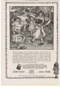 Anillo de juego de jabón marfil 1916 para niños alrededor de Rosie obra de arte de CM Burd - Imagen 1 de 1