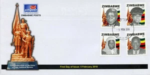 Zimbabwe 2018 FDC Heroes 4v Set Cover Famous People Personalities Stamps - Picture 1 of 1