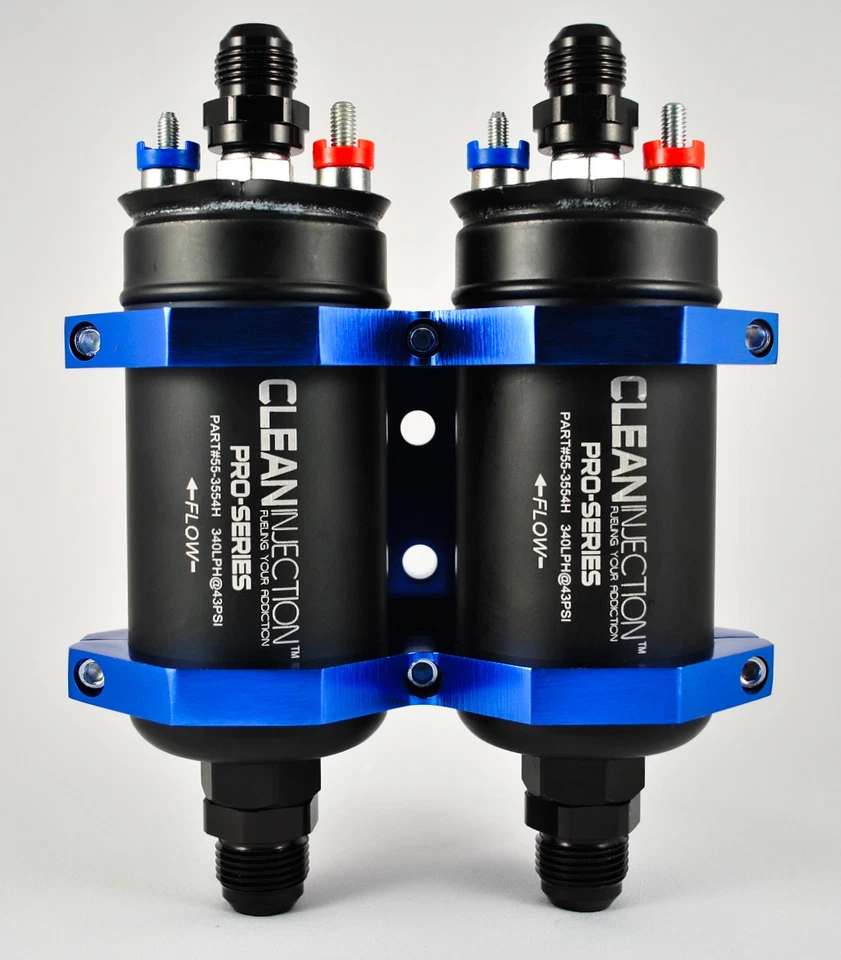external Dual 340LPH inline high flow EFI fuel pump 8an 10an bosch 044 style an8 - Image 1 of 4