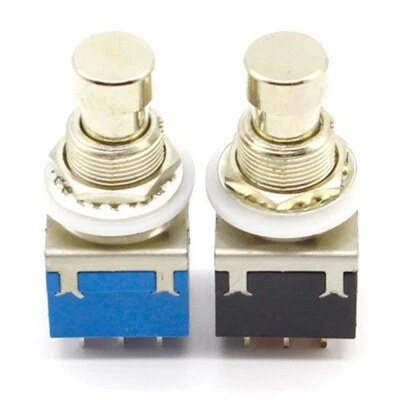 1 Stück Fußschalter 9 Pin Gitarre Effekt Pedal Box Stomp Fuß einrastend 3PDT-Schalter - Bild 1 von 4