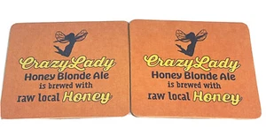 CRAZY LADY WATERFRONT BREWERY Key West FL Beer Honey Blonde Coaster Brewery X2 - Picture 1 of 1