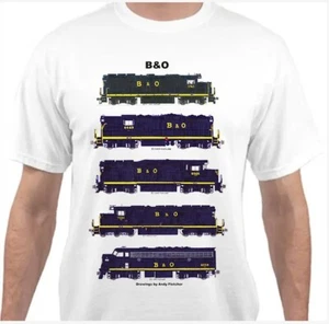 Camiseta Baltimore & Ohio Azul Sólido Locomotoras Ferrocarril por Andy Fletcher - Imagen 1 de 1