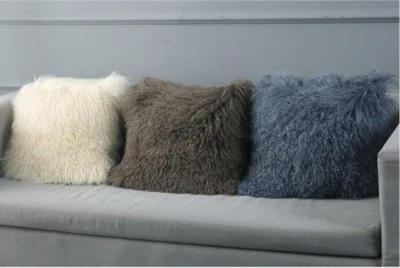 100% Real Mongolian Lamb Tibetan Fur Pillow Case Cushion Cover Pillowcase Soft - Image 1 of 4
