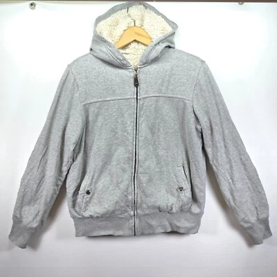 Женская толстовка с капюшоном Green Tea Sherpa с подкладкой средний размер серая с длинным рукавом на молнии С ДЕФЕКТАМИ - Изображение 1 из 4