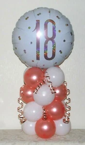18 CUMPLEAÑOS - ORO ROSA - LÁMINA FIESTA EXHIBICIÓN GLOBO - KIT DE DECORACIÓN DE MESA - Imagen 1 de 2