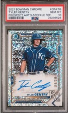 2021 Bowman Chrome🔥Speckle Ref🔥Auto🔥Tyler Gentry🔥CPATG🔥PSA 10