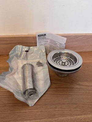 Colador de fregadero Kohler K8801-VS Duostrainer con drenaje y cordal, acero inoxidable vibrante Foto 1 de 3