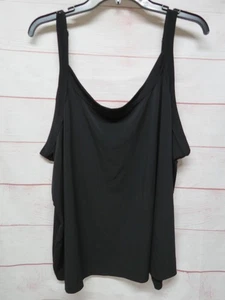 Camiseta sin mangas Avenue Basic negra camisola elástica 26/28 3x con etiqueta - Imagen 1 de 6