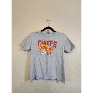 Gildan Kids Gray Kansas City Chiefs Super Bowl Champions T Shirt Size Medium - Picture 1 of 6