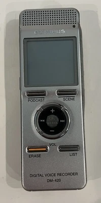 Olympus Digital Voice Recorder: Model DM-420, Silver - Image 1 of 4